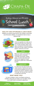 Infographic detailing tips on how to build a healthy school lunch